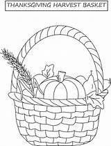 Coloring Harvest Basket Pages Printable Thanksgiving Clipart Print Templates Template Fall Popular Library Books Line sketch template