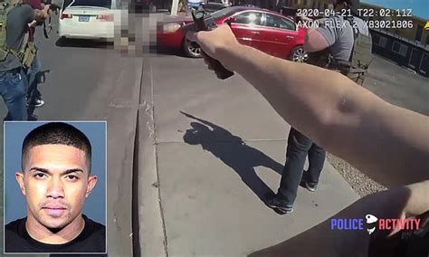 dramatic moment suspect shot trying to carjack after