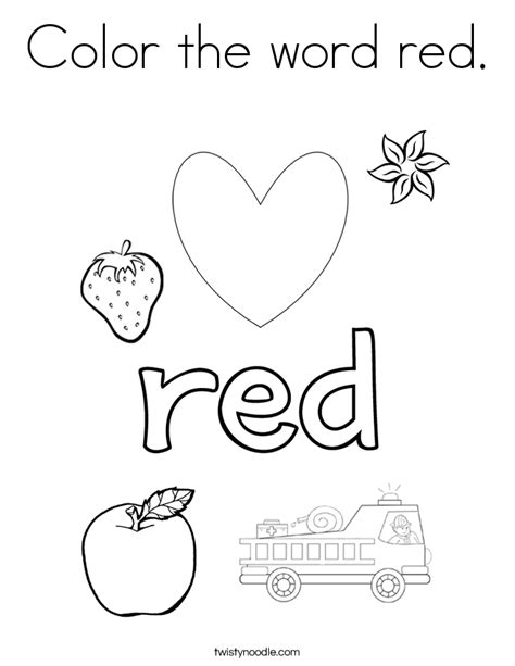 printable color red worksheets