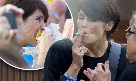 gemma arterton puffs on cigarette and eats a burger at bst daily mail online