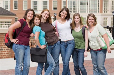 Group Of College Girls Stock Image Image Of Classmate 9332043