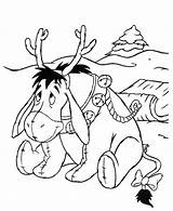Coloring Christmas Eeyore Pages Print sketch template
