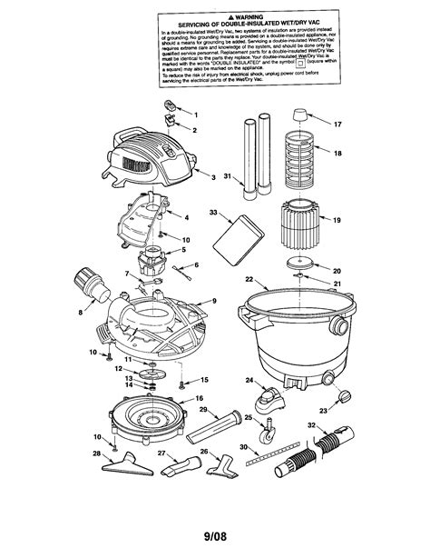 craftsman shop vac parts diagram