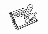 Notebook Coloring Pages School Cartoon Clipart Template sketch template