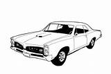 Gto Pontiac Pages Cars Coloring Classic Car Drawings Line Template Choose Board sketch template