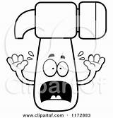 Hammer Mascot Screaming Clipart Cartoon Thoman Cory Outlined Coloring Vector sketch template