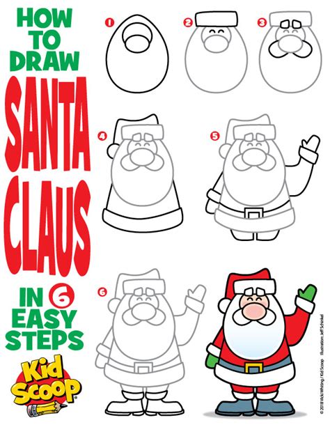 draw santa claus kid scoop
