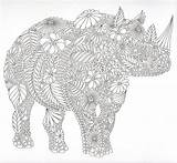Coloring Pages Animaux Colouring Fantastiques Animal Adult Elephant Animals Neushoorn Coloriage 塗り絵 Rhino Mandalas Mandala Dover Kaleidoscope Ak0 Cache Printable sketch template