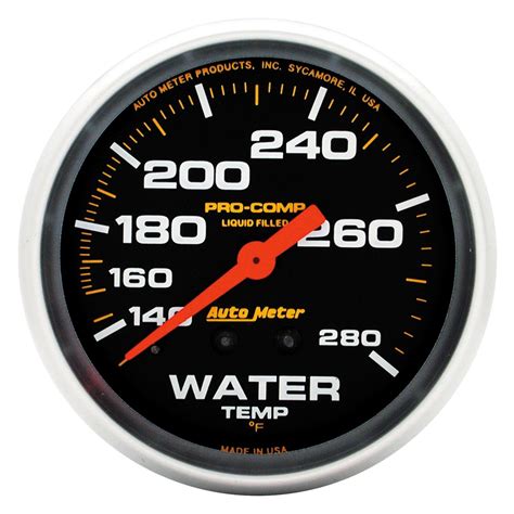 auto meter  pro comp series   water temperature gauge