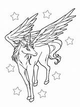 Coloring Unicorn Pages Flying Realistic Getcolorings sketch template