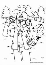 Coloring Pages Pokemon Ash Pikachu Ketchum Print Color Book Browser Window sketch template