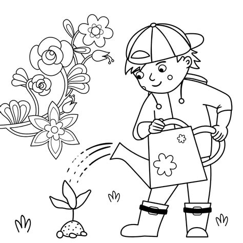 gardener coloring pages coloring home
