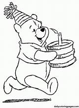 Coloring Pooh Pages Winnie Birthday Classic Library Clipart Old sketch template