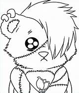 Emo Coloring Pages Cute Anime Bear Getcolorings Teddy Color Costume sketch template