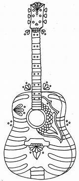 Coloring Pages Printable Guitar Adult Summer Guitars Info Book sketch template