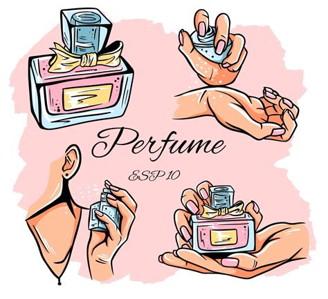set  perfume bottles vector illustration  vector art  vecteezy
