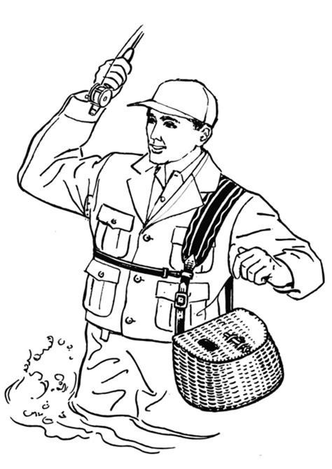 coloring page fisherman  printable coloring pages img