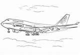 747 Boeing Airbus A380 Kolorowanki Aerei Aereo Samoloty Kolorowanka Coloriages Ausmalbild Airplane 737 Druku Plane sketch template