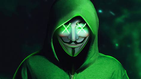 green hoodie anonymus mask  laptop full hd p hd