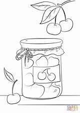 Jam Coloring Jar Pages Cherry Printable Drawing Jars Ausmalbilder Lebensmittel Ausmalbild Drawings Getdrawings Categories Adult sketch template