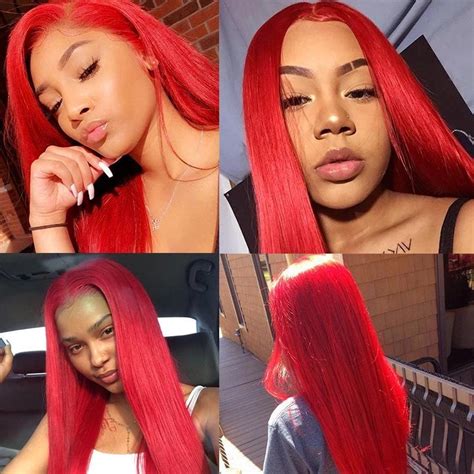 Pre Plucked Red Lace Front Wig 99j Burgundy Straight Human Hair High D
