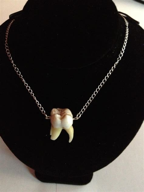 human tooth necklace   humanbonejewelry  deviantart