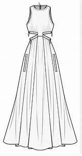 Dress Fashion Drawing Technical Sketches Choose Board Flat Pants sketch template