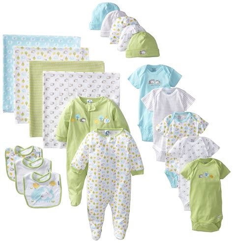 gerber unisex baby newborn neutral  piece essentials gift set green