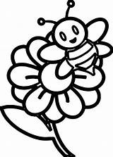 Bee Flower Coloring Drawing Little Pages Colouring Getdrawings Printable Choose Board Sheets sketch template