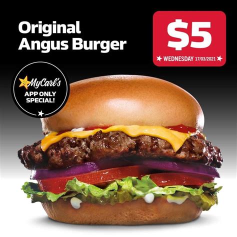 deal carls jr  original angus burger  app  march
