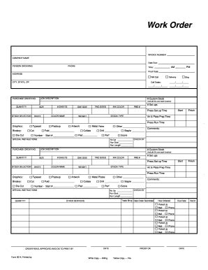 printable work order request form templates fillable samples
