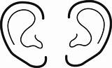 Ears Clipart Printable Ear Clip Coloring Pages Library sketch template