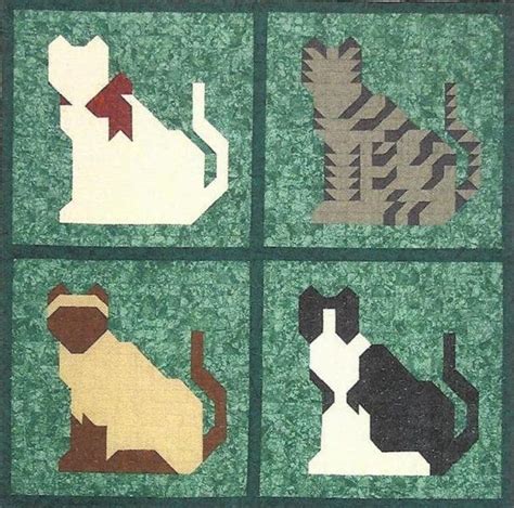quilt pattern  kitty blocks  finish    etsy   cat
