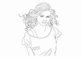 Taylor Swift Coloring Pages Celebrities Printable Colouring Cartoon Drawing Kb sketch template