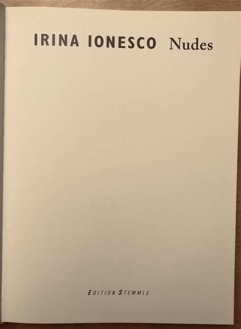 Nudes By Ionesco Irina Sehr Gut Hardcover 1996 1 Auflage Hartmut