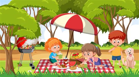 kids picnic vector art icons  graphics
