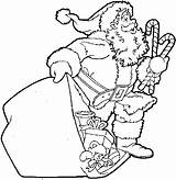 Santa Sack Pages Christmas Coloring sketch template