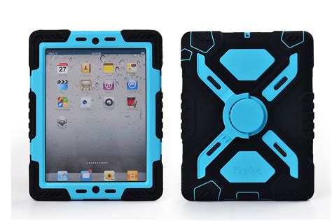 pepkoo ipad  case plastic kid proof extreme duty dual protective  cover  kickstand