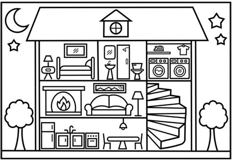 adorable dollhouse coloring page  printable coloring pages  kids