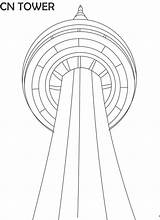 Cn Tower Coloring Kids Printable Pages Landmarks Print Canada Studyvillage Famous Monuments Math Choose Board sketch template