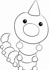 Pokemon Weedle Coloring Pages Generation Bug Type Kids Printable sketch template
