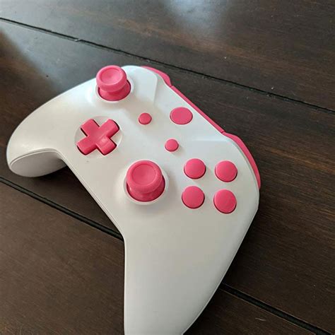 white pink full housing shell buttons replacement  xbox