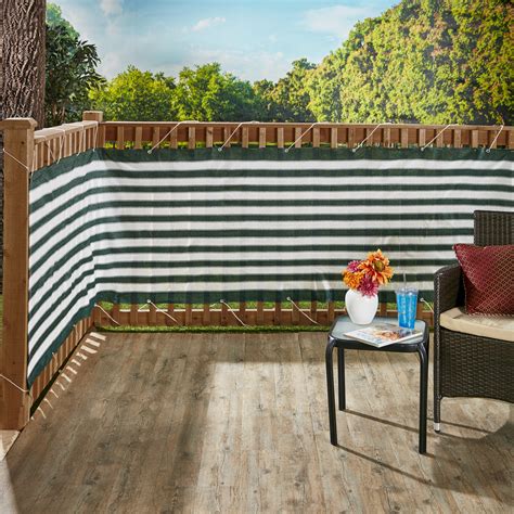 deck fence privacy screen  patio porch balcony striped  ft