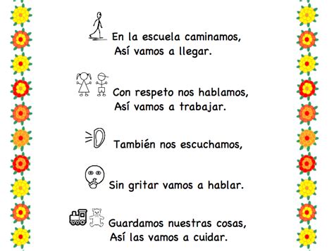 class rules in spanish rhyme activity and printables