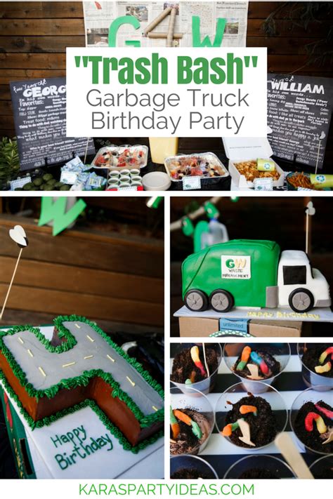 karas party ideas trash bash garbage truck birthday party karas
