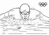 Swimmer Sports Coloring Pages Worksheet Education Olympic Olympics Kids Pattern sketch template