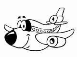 Airplane Coloring Kids Pages Drawing Printable Aeroplane Happy Cartoon Simple Clipart Planes Plane Colouring Cliparts Boy Toddler Aereo Library Clipartmag sketch template
