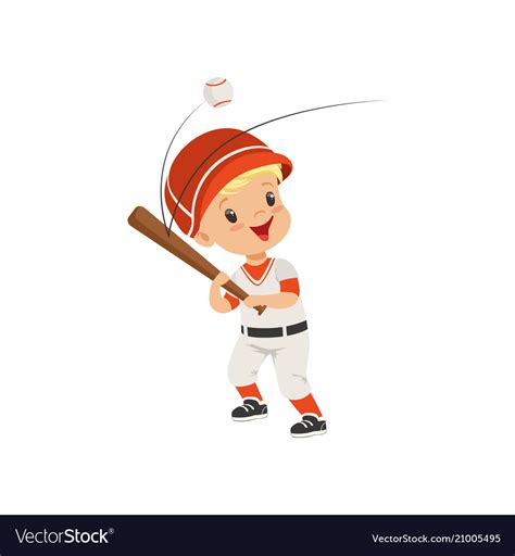 baseball player boy hitting  ball kids vector image