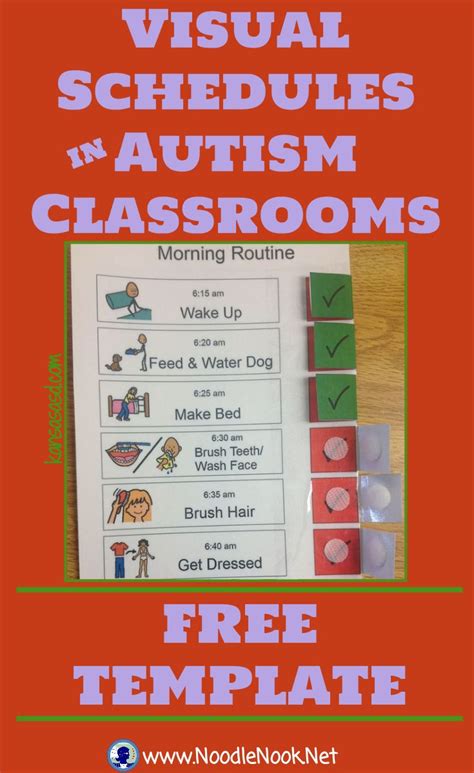 visual schedules  autism classrooms  noodlenook awesome