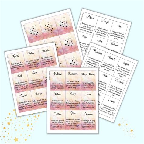 printable word   day oracle cards  artisan life